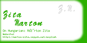 zita marton business card